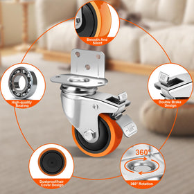 IEWOAIYGNEH 360-degree swivel with brake enabling precise positioning.