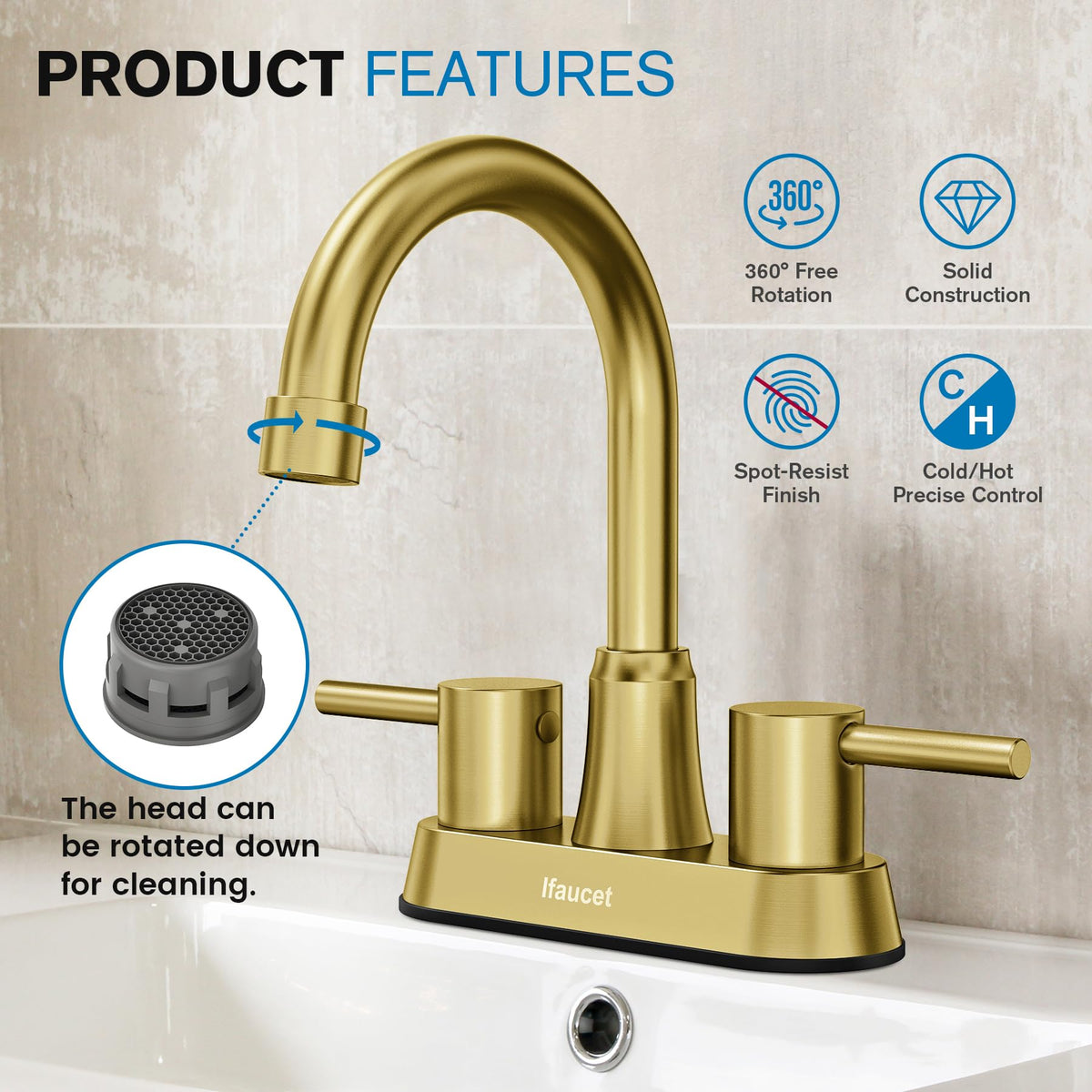 Ifaucet lead-free bathroom faucet designed for safe daily use.