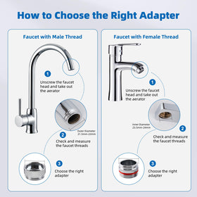 iFealClear brass connectors compatible with removable aerators on various faucets