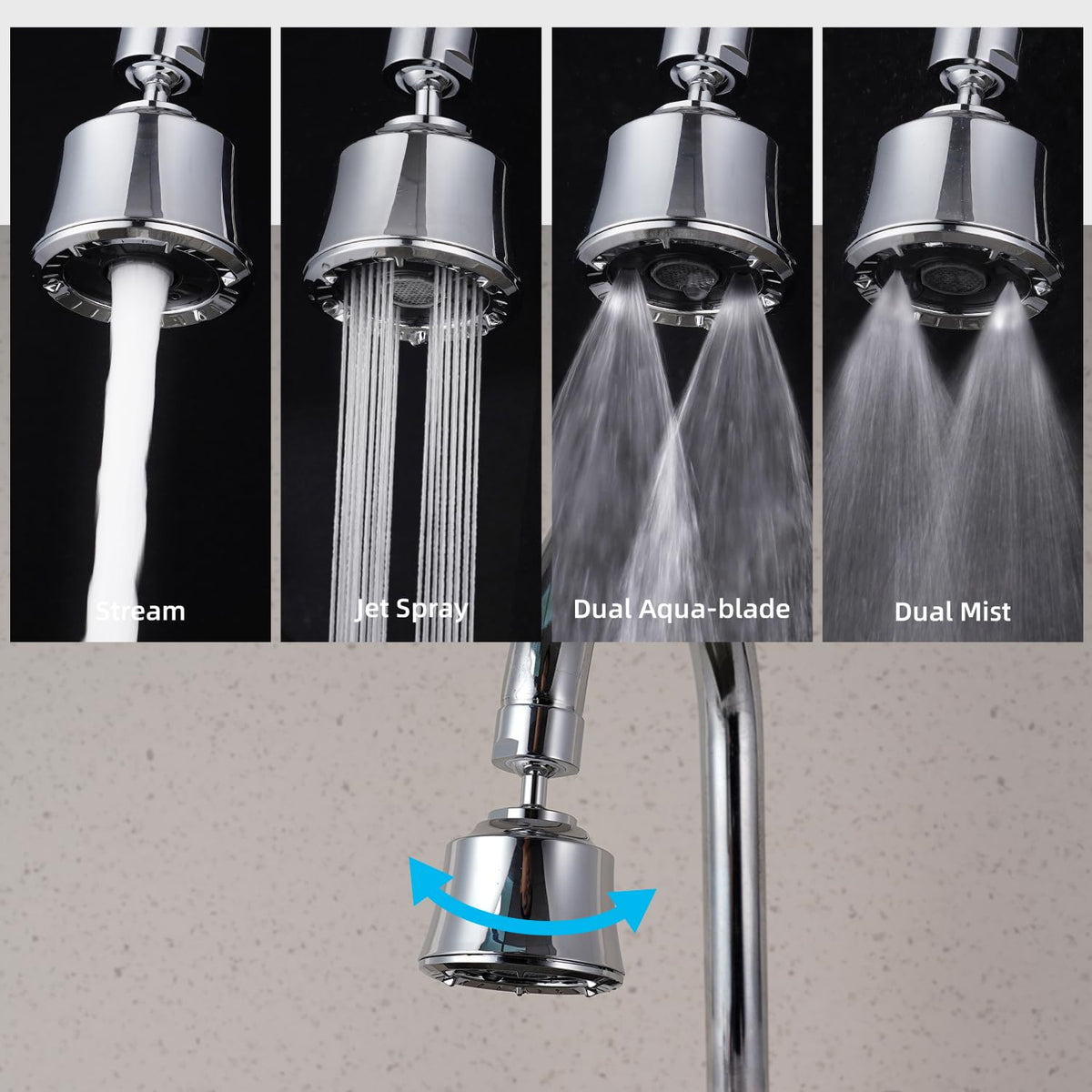 iFealClear four spray modes for versatile cleaning tasks