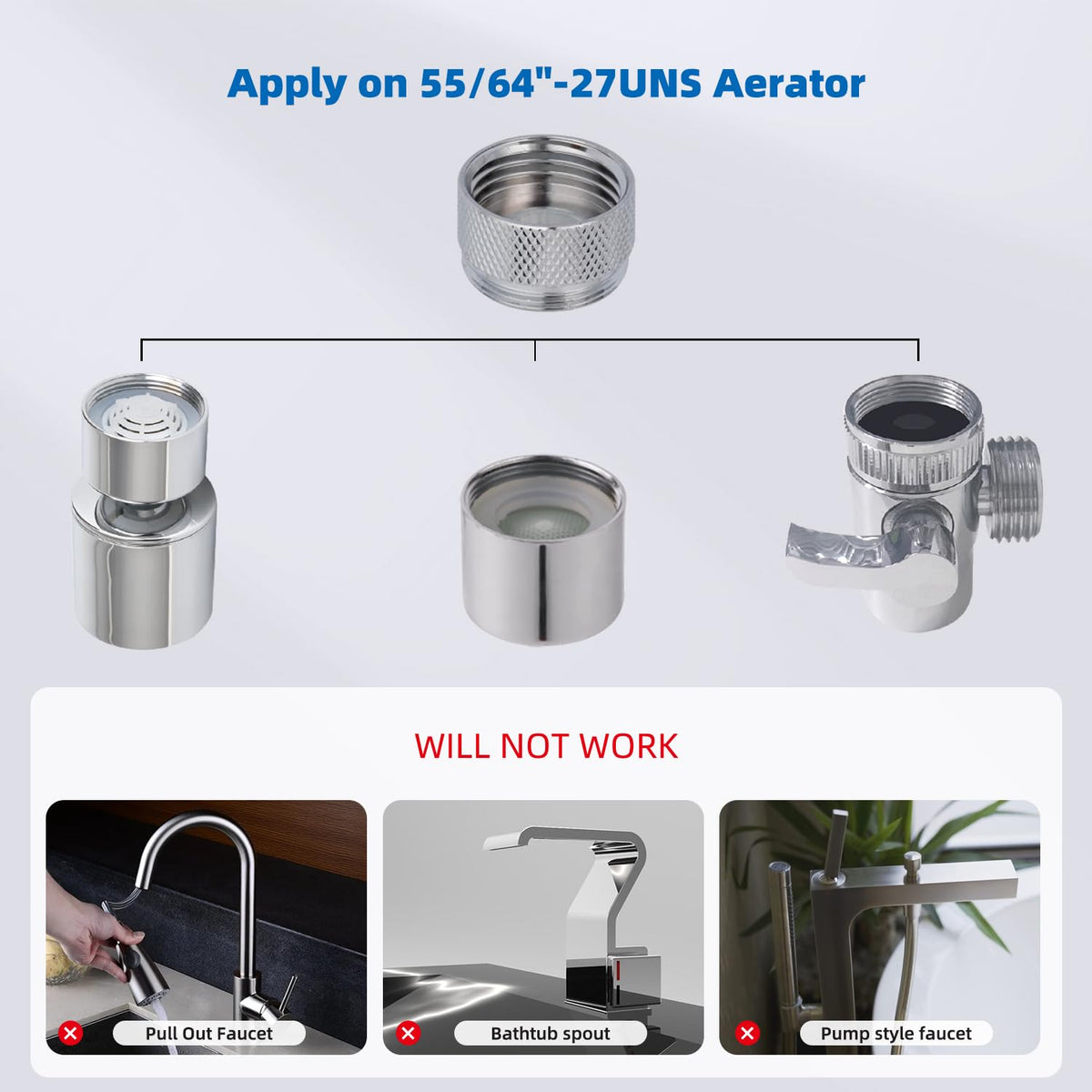 iFealClear durable brass construction stands up to daily faucet connections