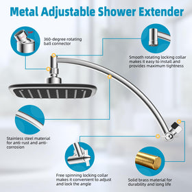 iFealClear swivel ball connector enables precise angle adjustment for hotel-like showers