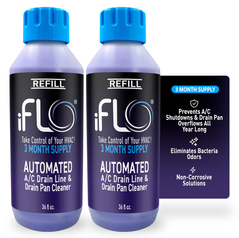 iFLO Smart A/C cleaner 36oz bottle ready for long-term maintenance