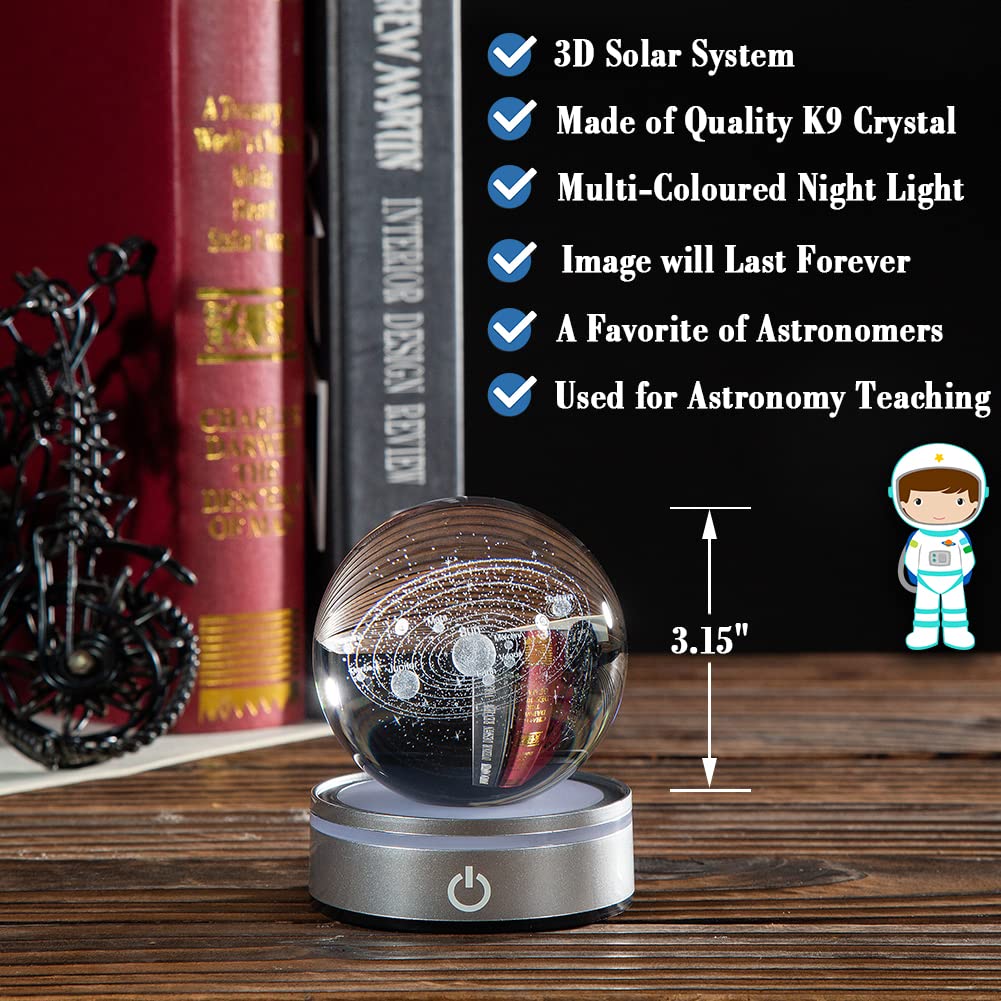 IFOLAINA crystal ball glows from the colorful LED base, adding ambient light