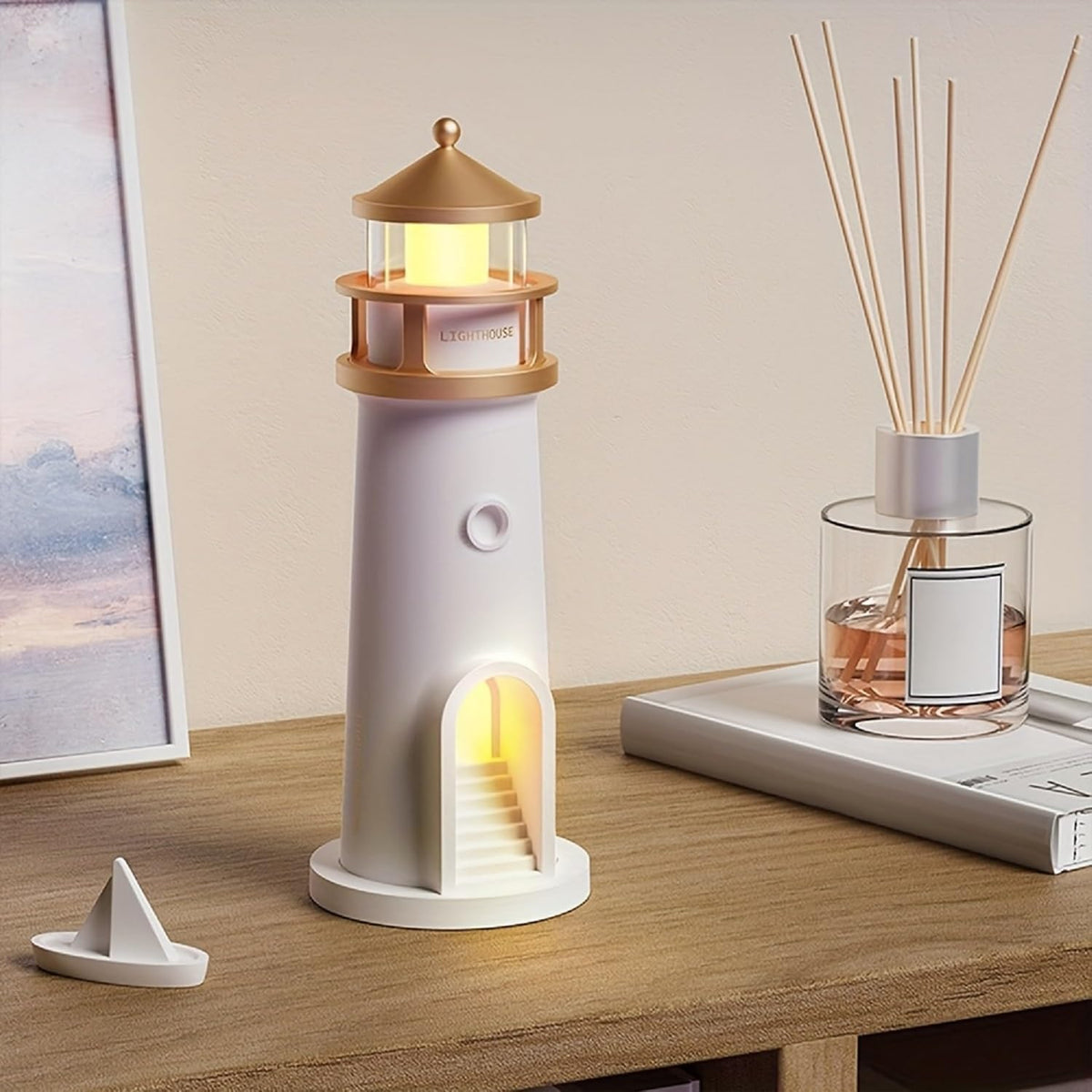 IFTHFOUR Rechargeable moon projection lamp offers cordless convenience and long-lasting glow.