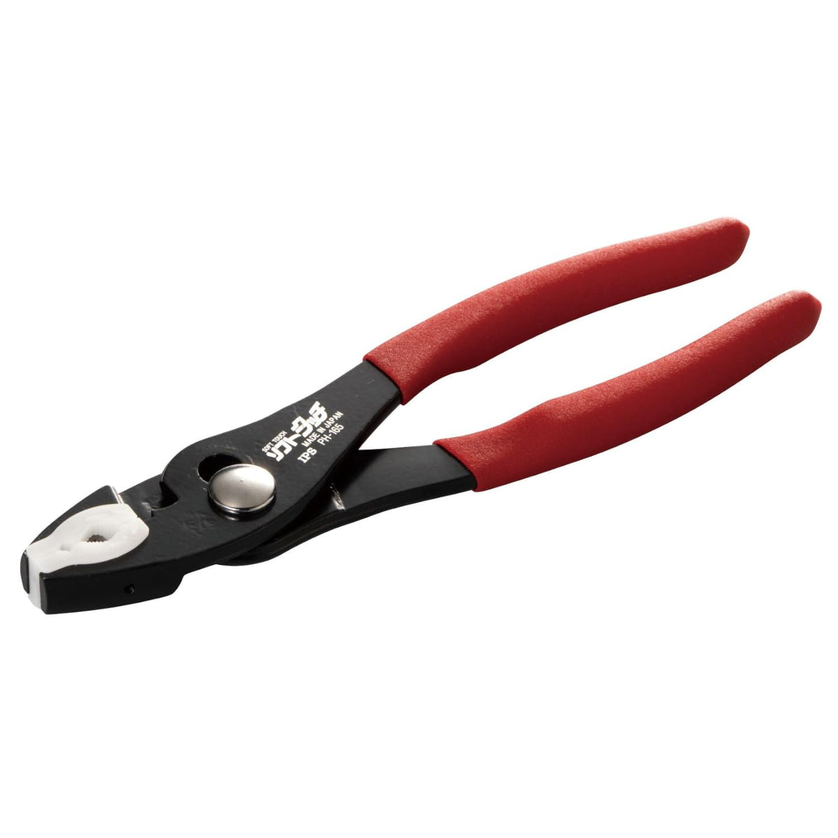 Igarashi IPS PH-165 pliers close-up showing replaceable non-marring pads protecting surfaces.