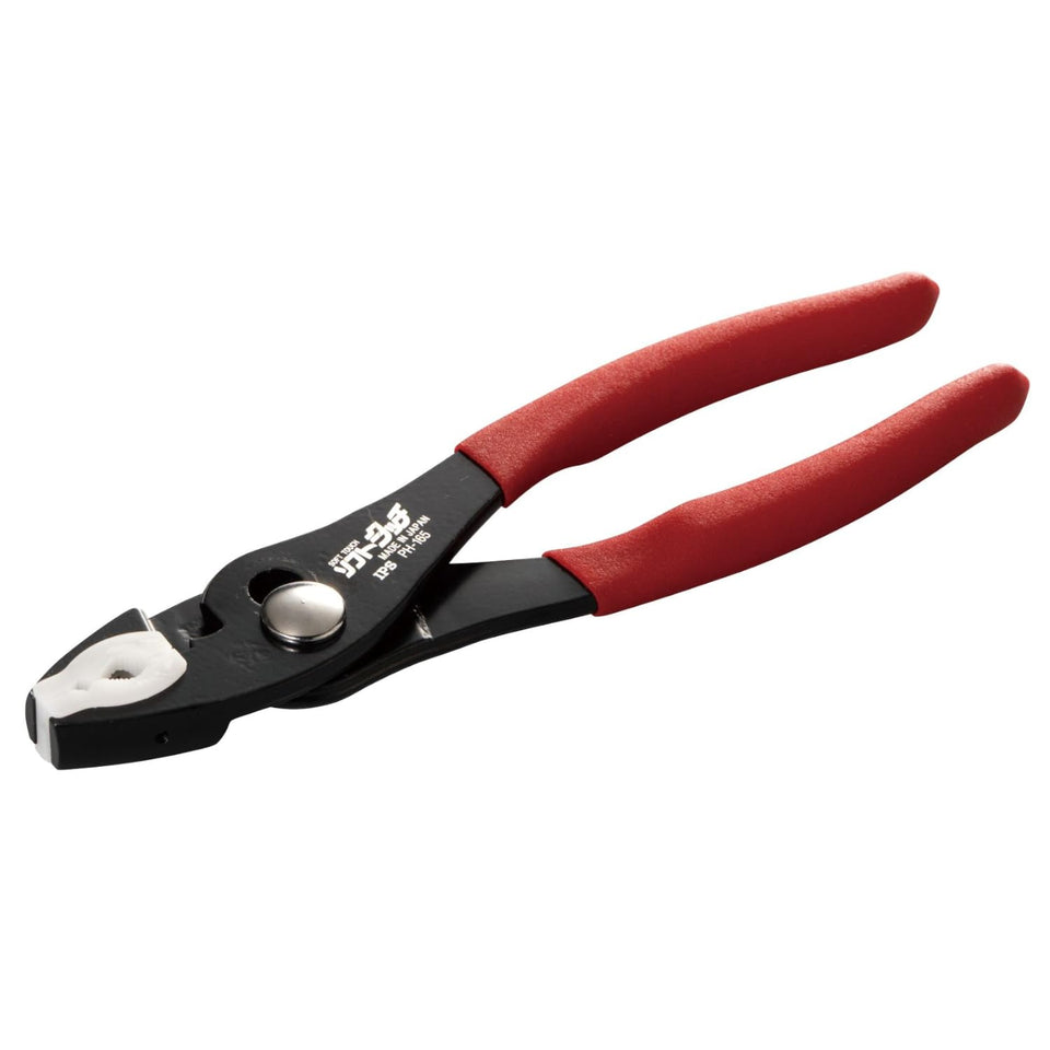 Igarashi IPS PH-165 pliers close-up showing replaceable non-marring pads protecting surfaces.