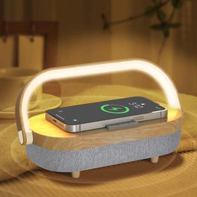 iGaur nightstand lamp with wireless charger boosts bedside charging while you relax.