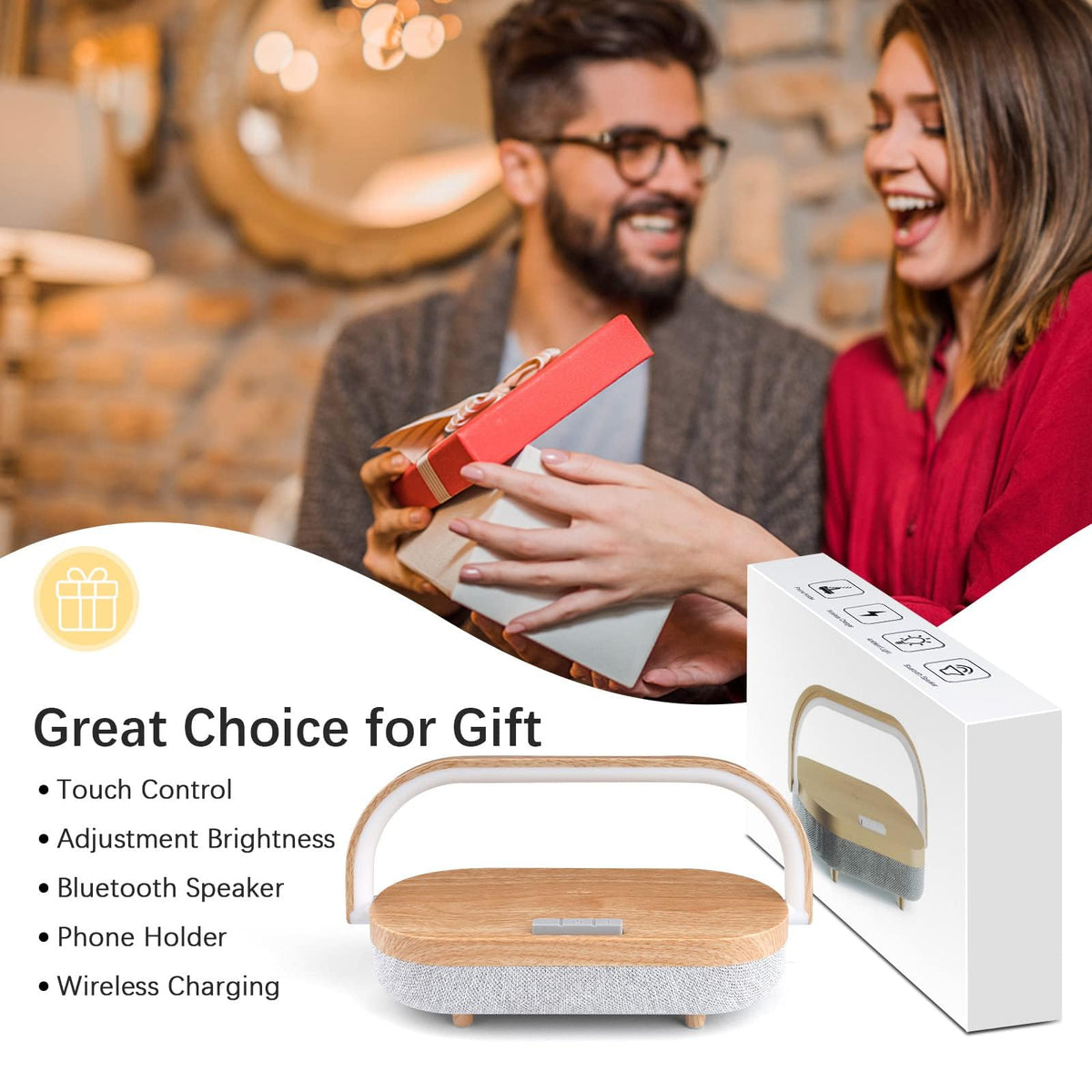 iGaur portable bedside lamp adds elegant light to any table.