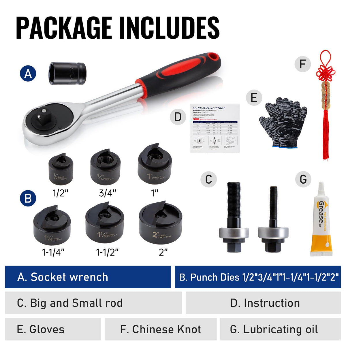igeelee red plastic case keeps punches organized and portable