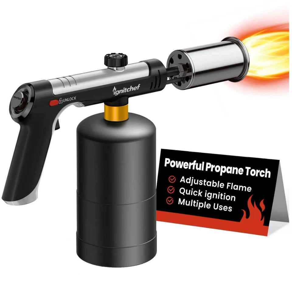 IgnitChef propane torch gun max fire mode for rapid searing