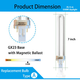 Ignixlite PL13-A-FFP bulb base GX23; direct replacement for vintage OttLite.