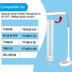 Ignixlite PL18-B 9-inch length fits OttLite fixtures for easy replacement.