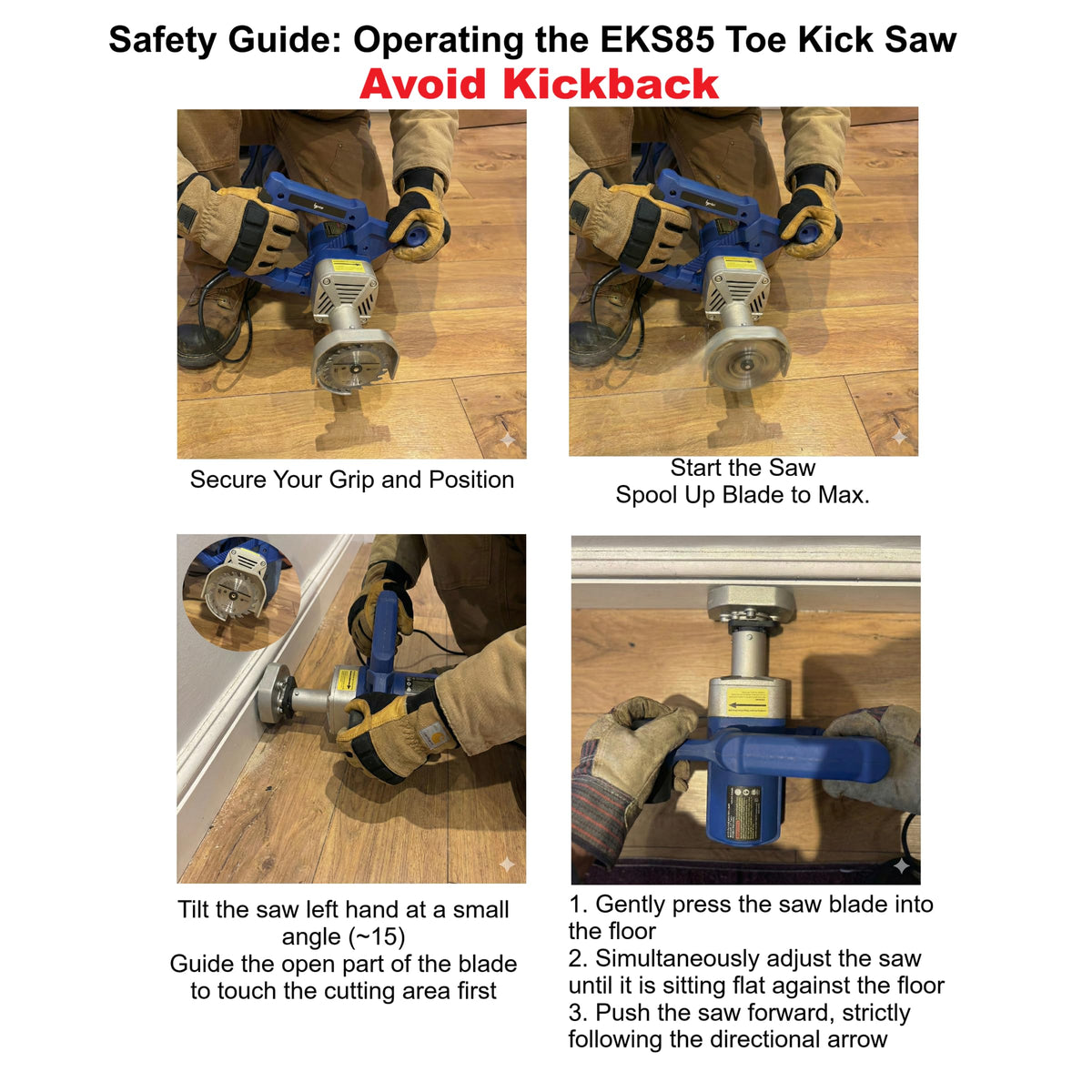 igooo EKS85 safety trigger and brush replacement accessibility