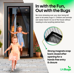 Kids and pets use the screen door hands-free for easy, safe entry and exit.