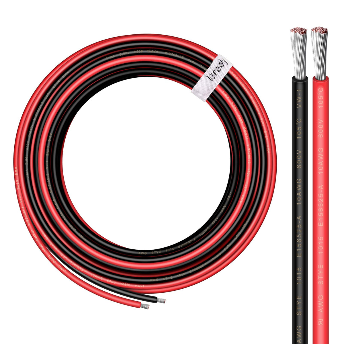 iGreely 10 AWG red tinned copper wire for solar and auto wiring.