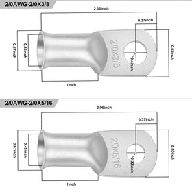 iGreely five 3/8 inch copper lugs for strong joints