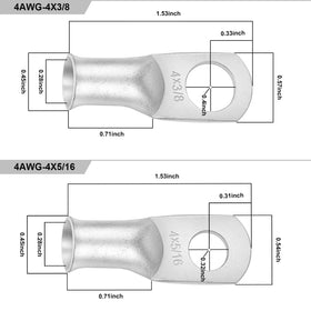 iGreely copper lug 3/8 inch, strong crimp-ready for heavy-duty routes.