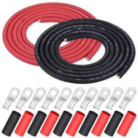 iGreely 4 AWG red welding cable, 10 ft, ultra flexible for vehicle power.