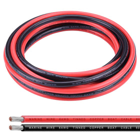 iGreely 6 gauge black 10ft wire close-up shows durable marine-grade construction
