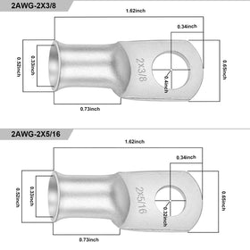 iGreely copper lug 3-8 inch five pack for rugged connections