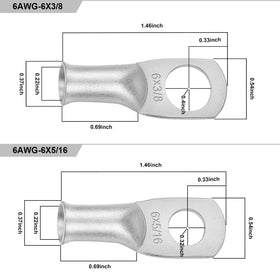 iGreely copper lug 3/8 inch stud set for easy cable entry