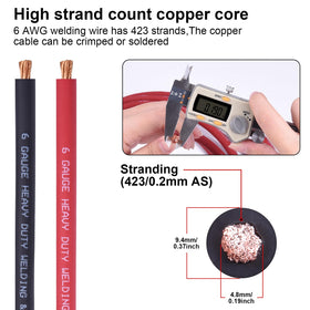 iGreely black welding cable 10ft for durable outdoor-ready power transfers