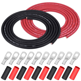 iGreely red welding cable 10ft for high-current connections and flexibility