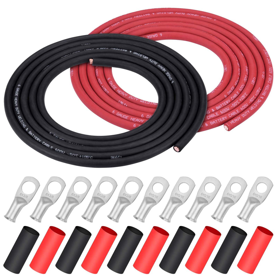 iGreely red welding cable 10ft for high-current connections and flexibility