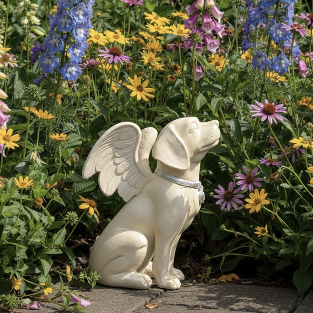 iHeartDogs garden display with idyllic sunset backdrop and soft light.