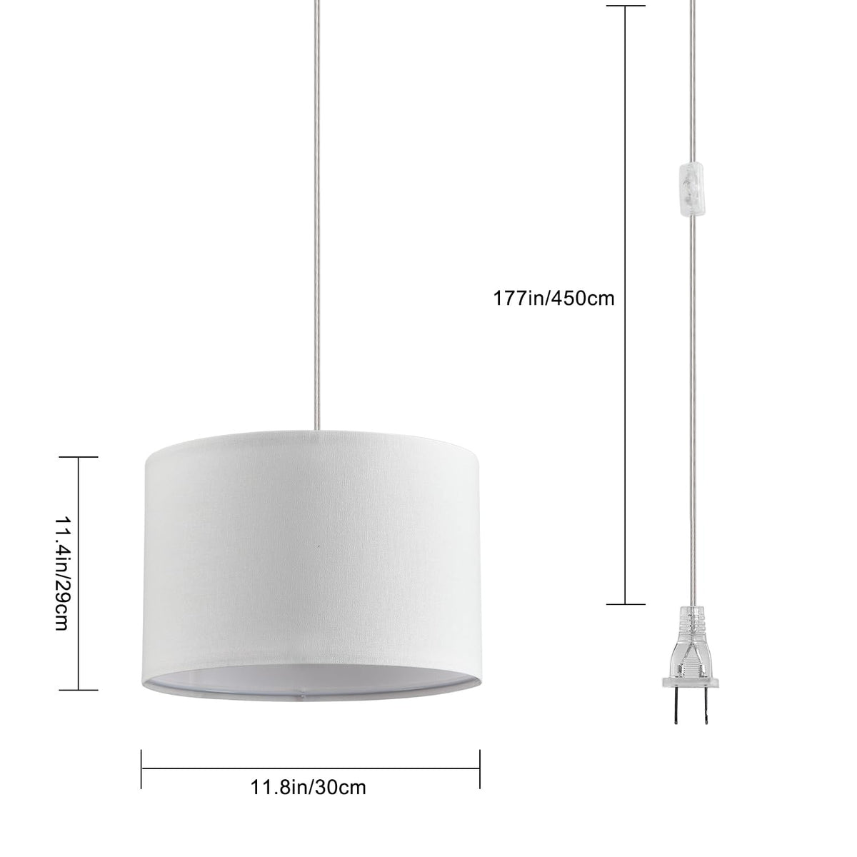 IHENGYANLT 12-inch shade provides ample spread in dining or living areas