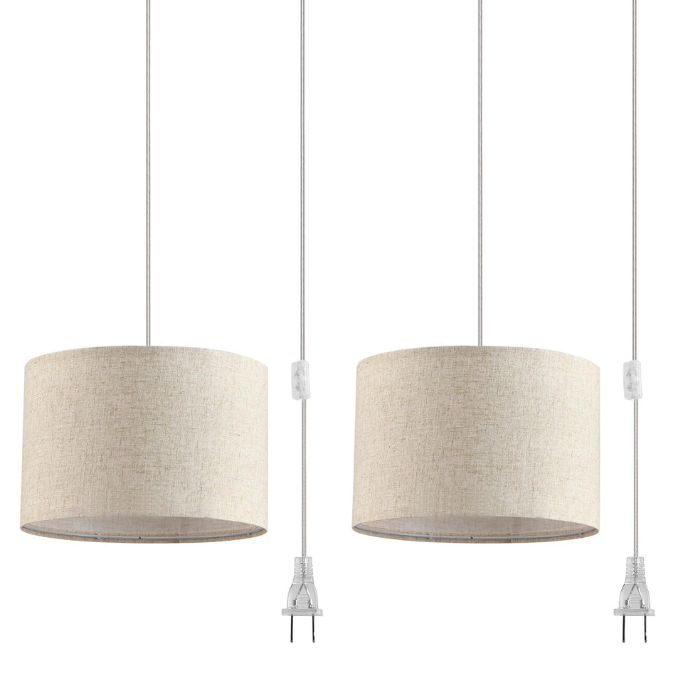 IHENGYANLT 2-pack plug-in pendant light shade for stylish two-light setup