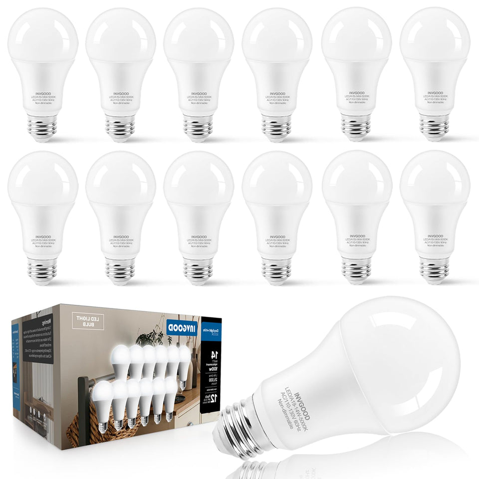 IINVGOOD 14W LED bulb 1600 lumens for bright, accurate room lighting.