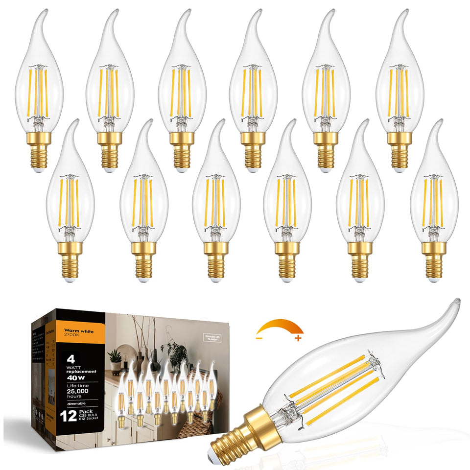 IINVGOOD flame-tip LED candle bulbs add elegant mood lighting with dimmable control