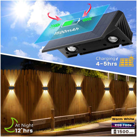 IIRARA fence lights angle adjustment enables directed illumination for stairs.