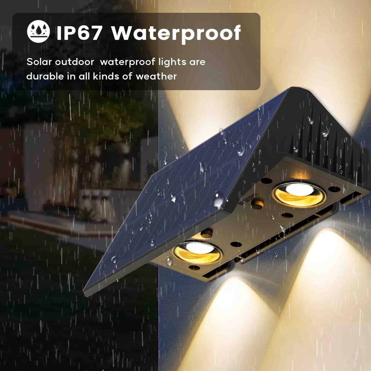 IIRARA fence lights IP67 waterproof design withstands rain and snow.