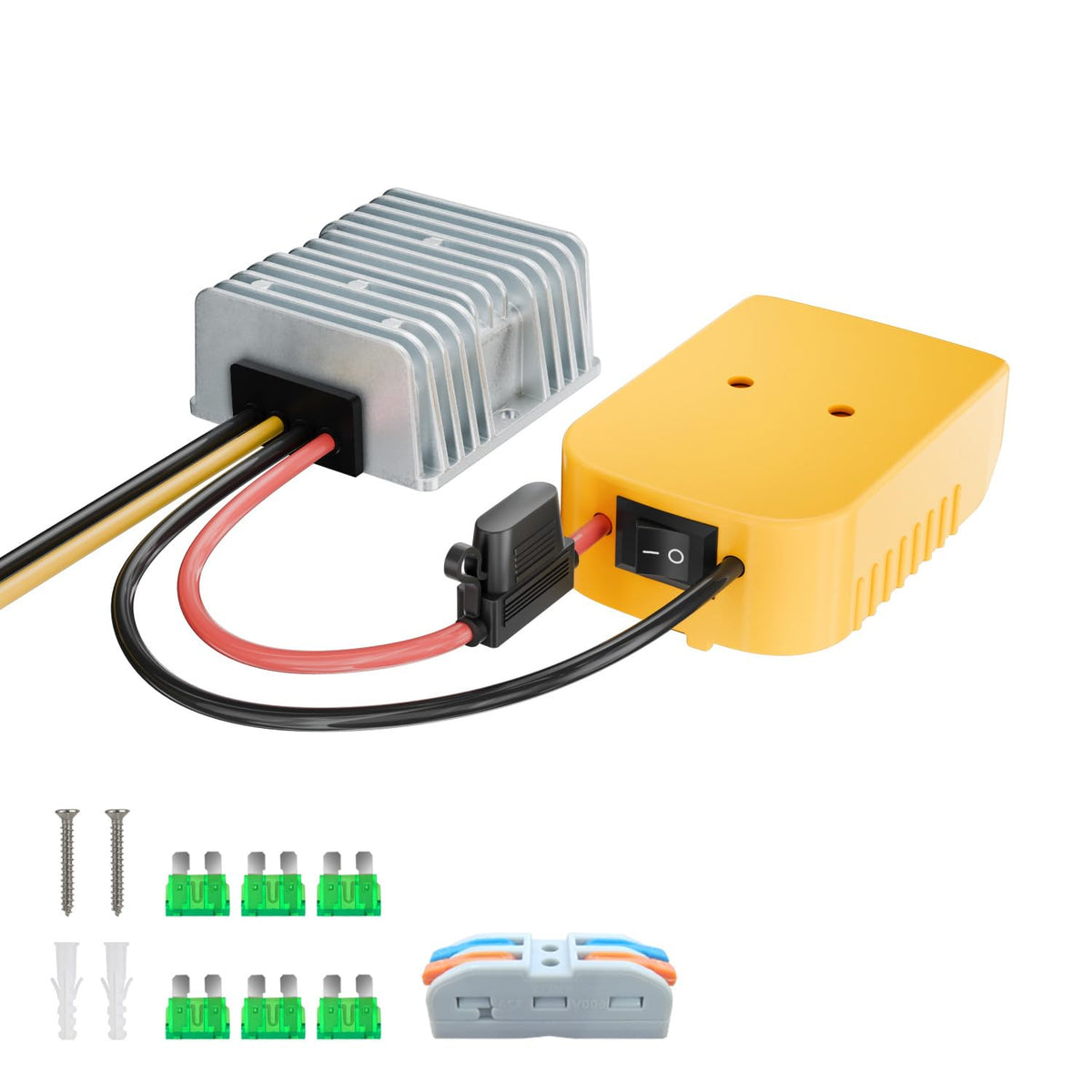 IIXWUQ dewalt 20v to 12v buck converter front view for safe power transfer.