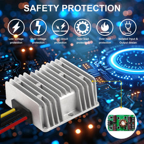 IIXWUQ step-down converter packaging with fuse and accessories.