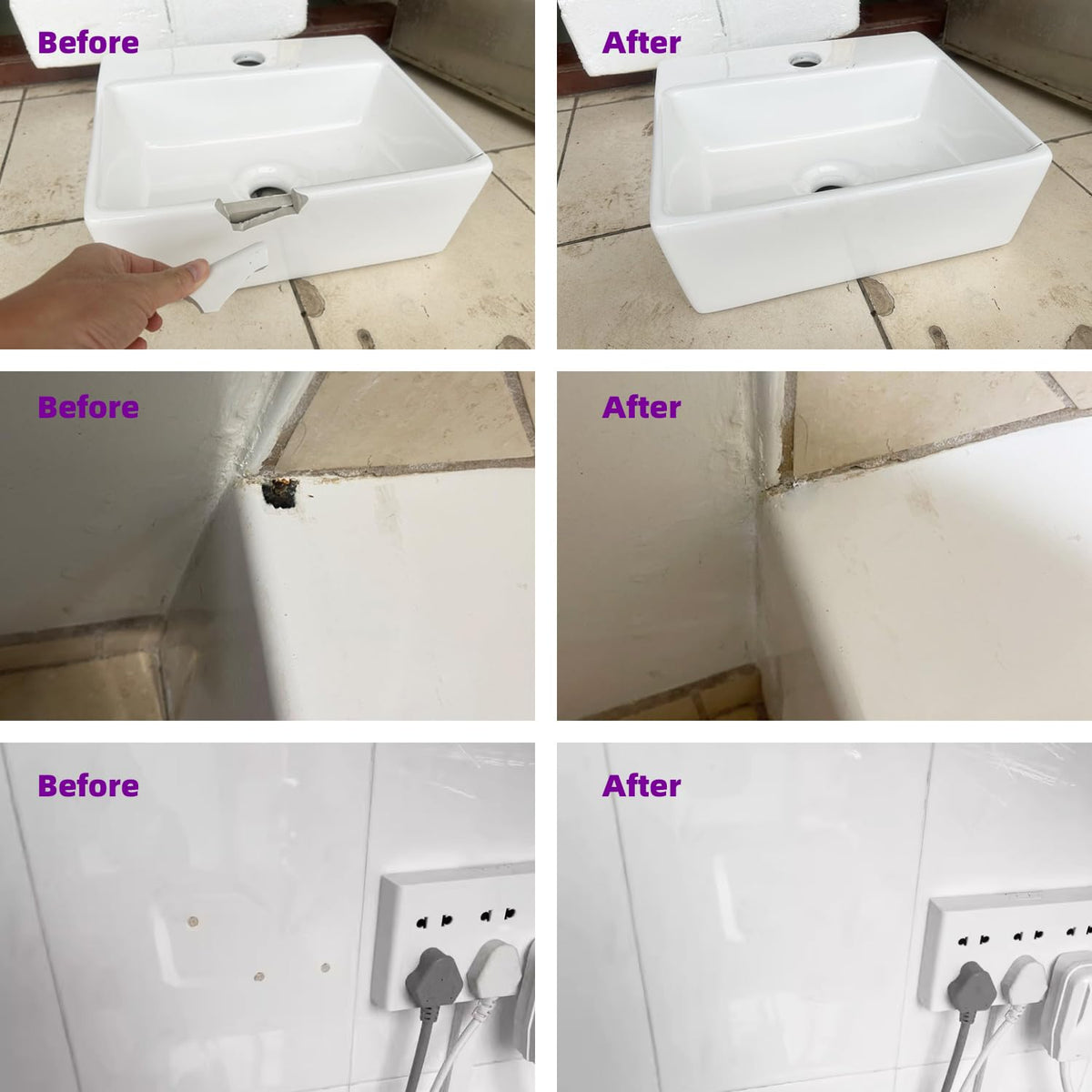 IJSTGU Tub Repair Kit White mixing A and B for a precise 1:1 cure.