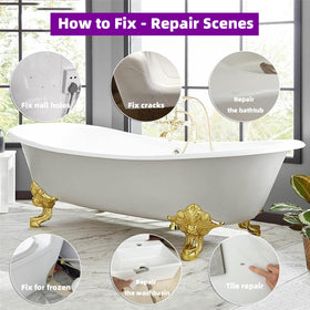 IJSTGU Tub Repair Kit White packaging highlights eco-friendly, non-toxic formula.