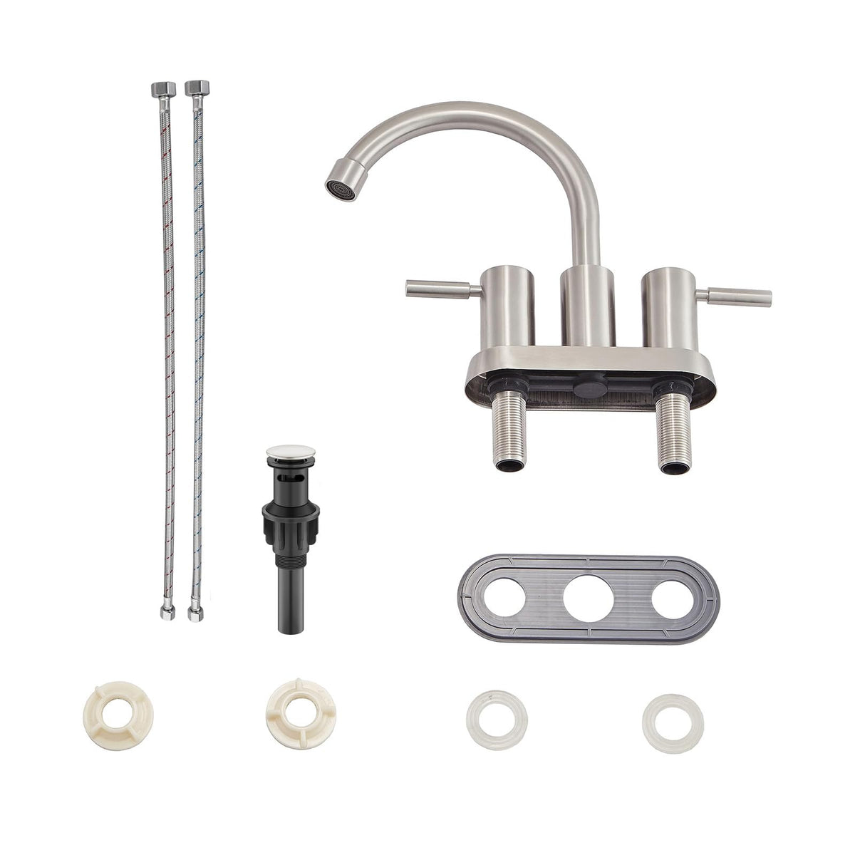 IKEBANA faucet with brushed nickel finish and easy cleaning features