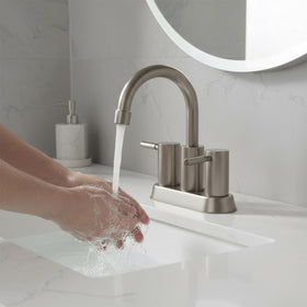 IKEBANA brushed nickel finish resists scratches and fingerprints for a clean look