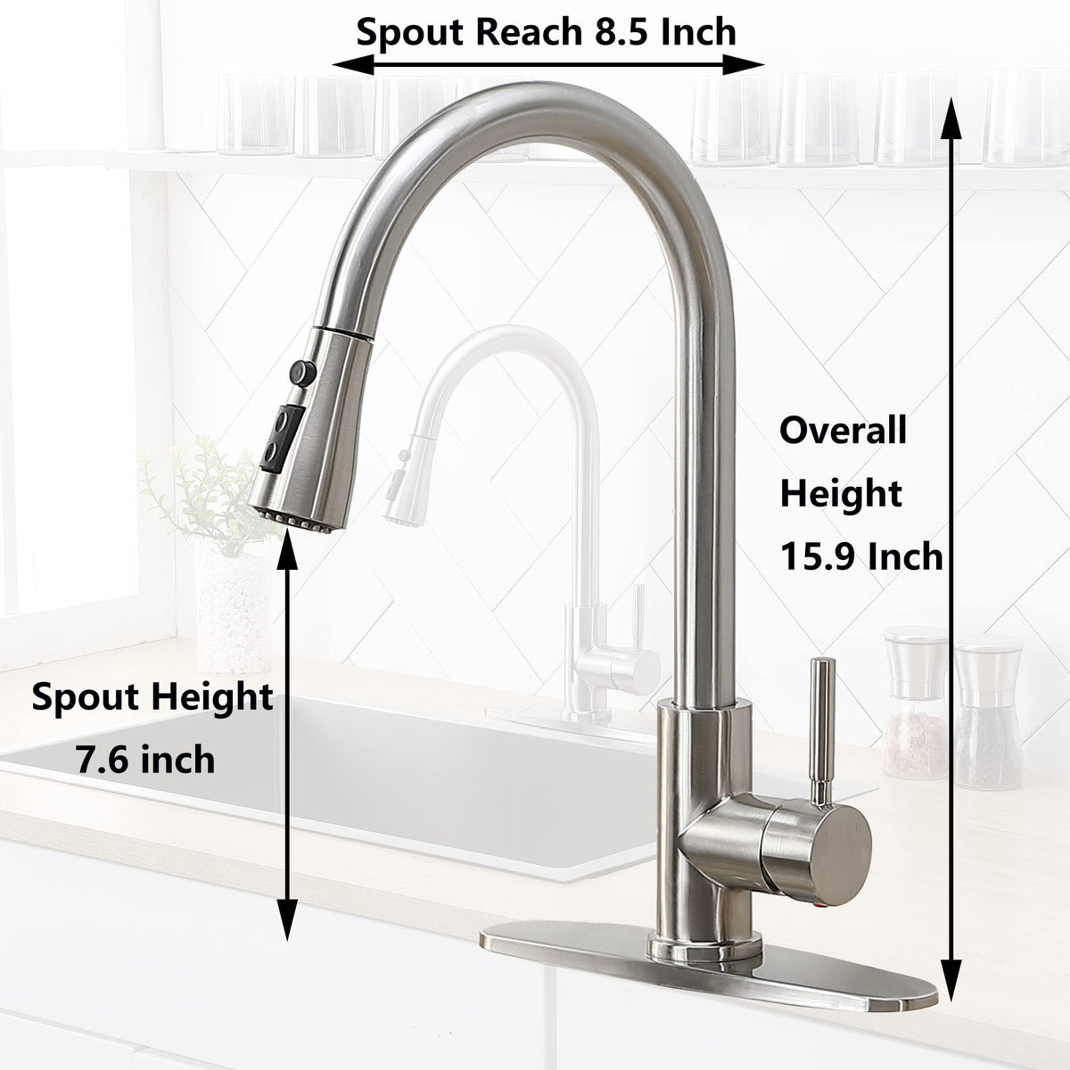 IKEBANA 3-spray-modes handle versatile kitchen tasks with one-button control.