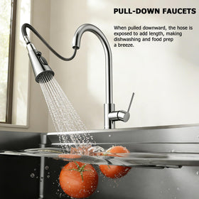 IKEBANA 360-degree high-arc spout supports full sink coverage.