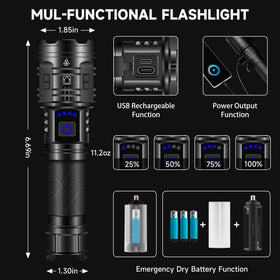 IkeeRuic waterproof aluminum flashlight with sealed body for rugged outdoor reliability.