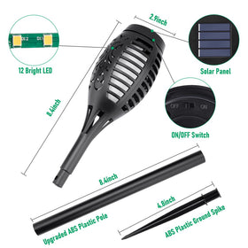 IkeeRuic solar flame torch lights add magical glow to the garden after dusk