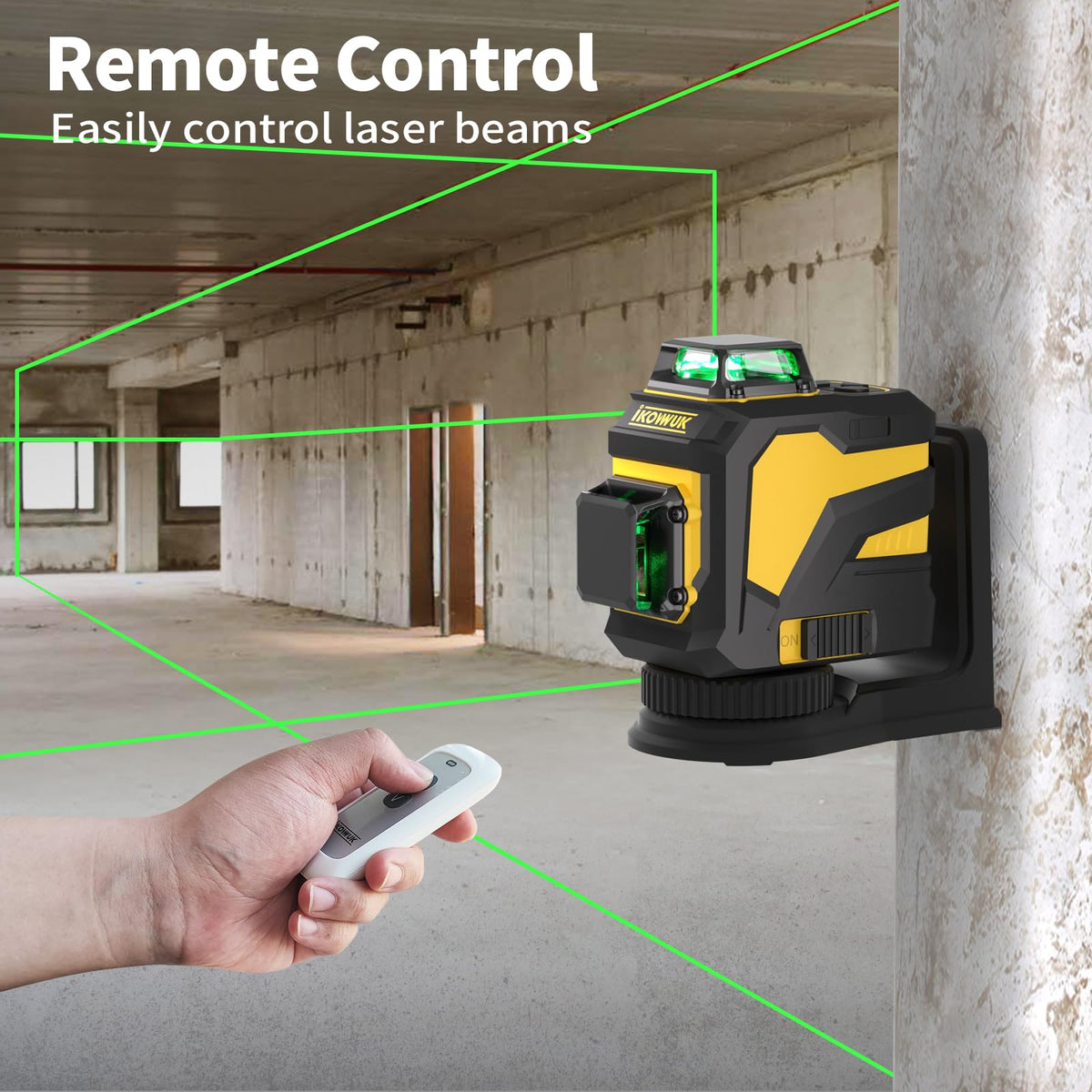 IKOVWUK laser level with 360 vertical lasers for full room coverage