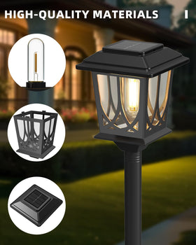 ILANCK 40-inch solar pole light emits warm white glow for patios