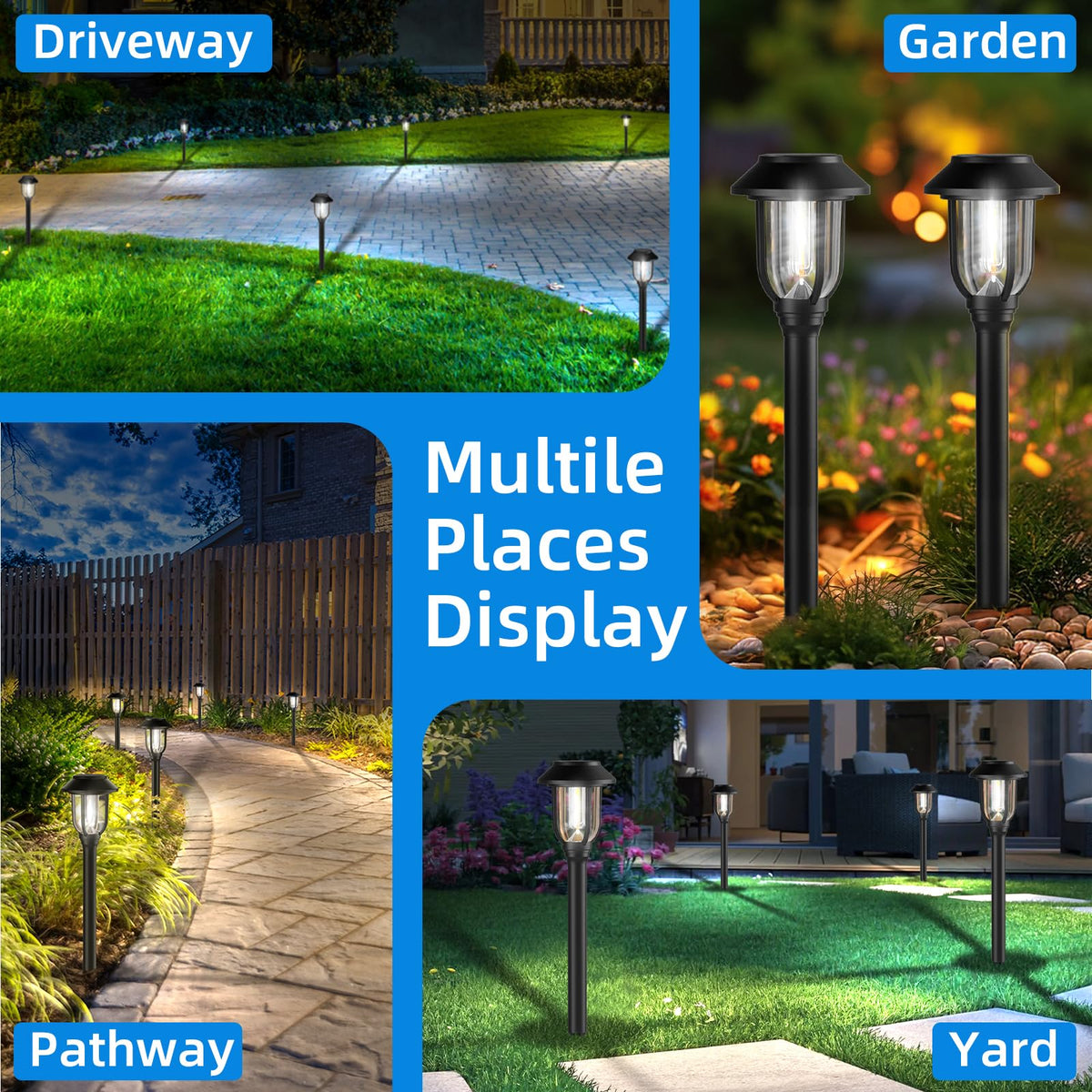 ILANCK 6000K bright white beam lights outdoor paths clearly.