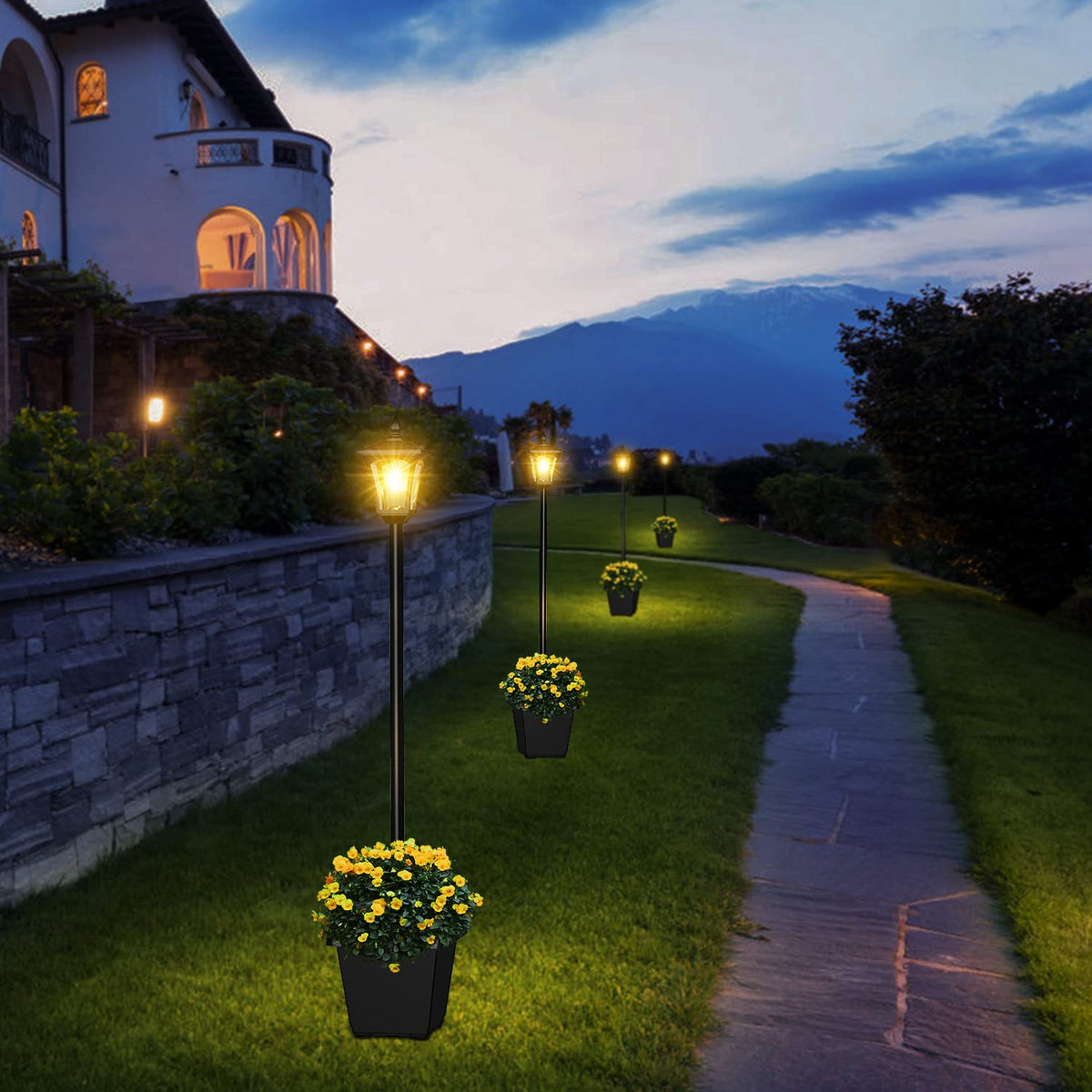 ILANCK patio scene benefits curb appeal with a warm outdoor glow